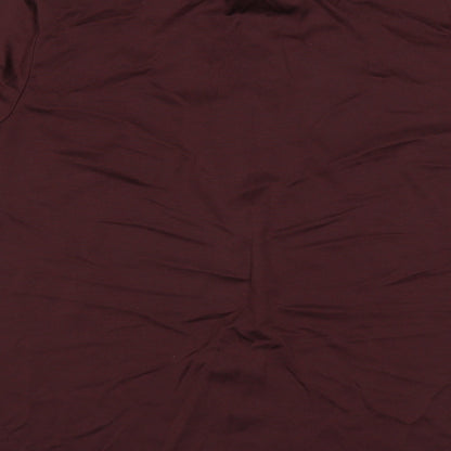Classics Womens Red   Basic Blouse Size 16  - embroidered neckline wine red
