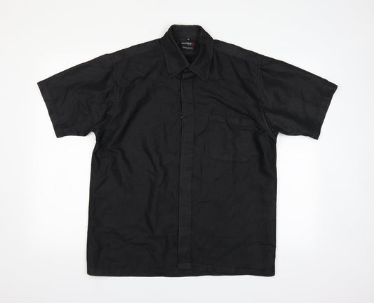 Black Blue Mens Black    Button-Up Size M