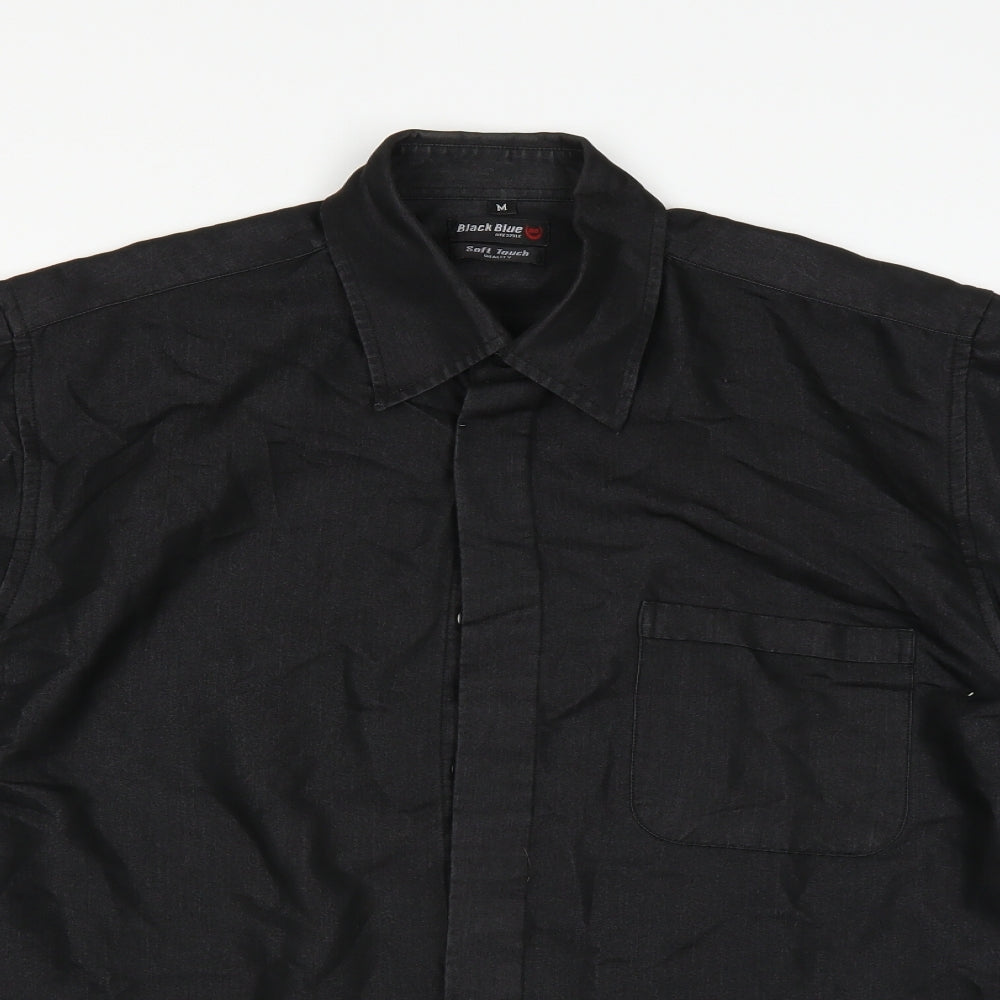 Black Blue Mens Black    Button-Up Size M
