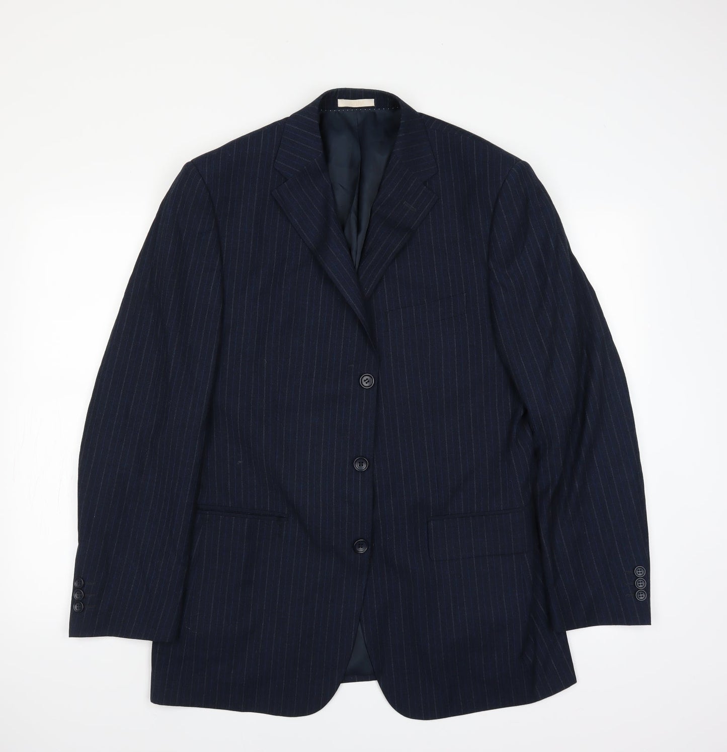 Greenwoods Mens Blue Striped  Jacket Suit Jacket Size 40