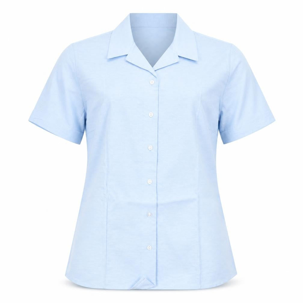 turetex Girls Blue   Basic Button-Up Size 12-13 Years  - SCHOOL