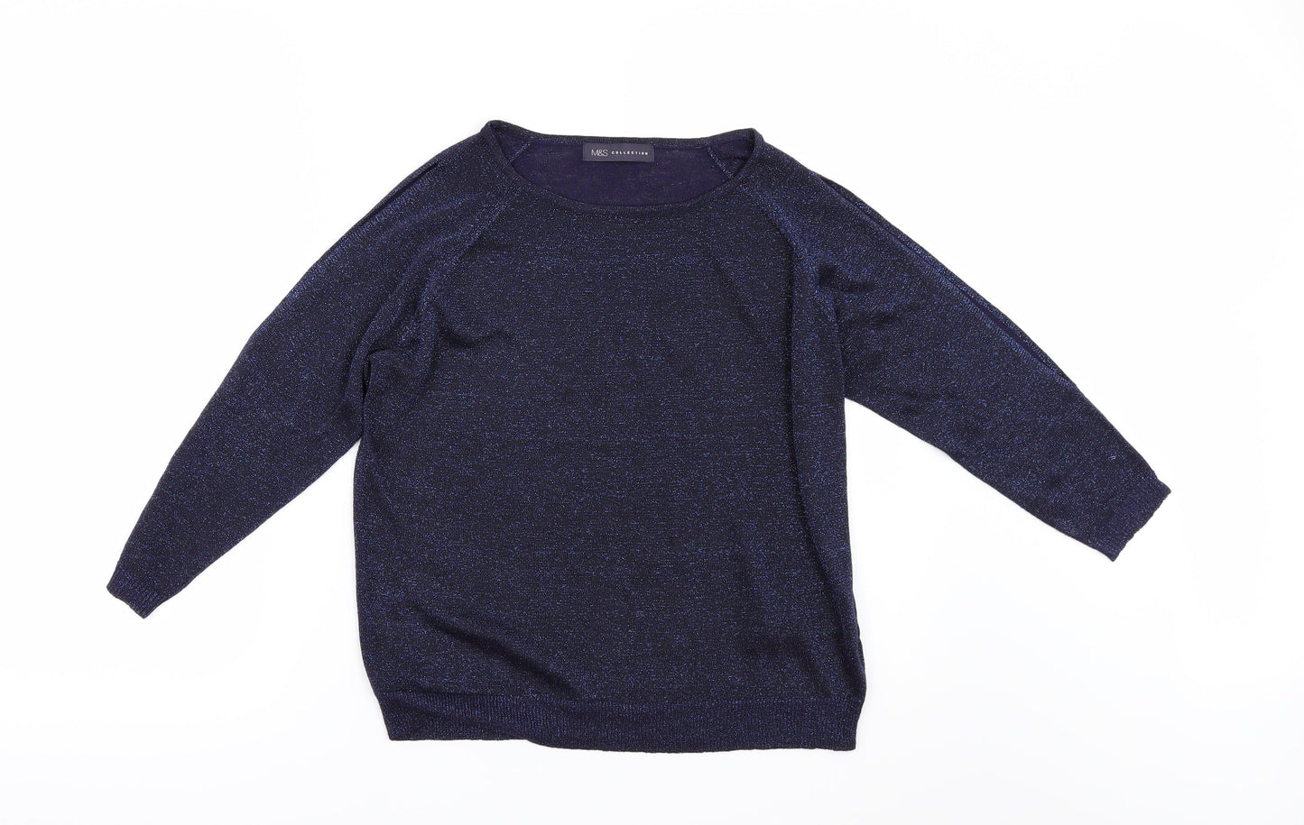 Marks and Spencer Womens Blue   Pullover Jumper Size 8  - Cold shoulder