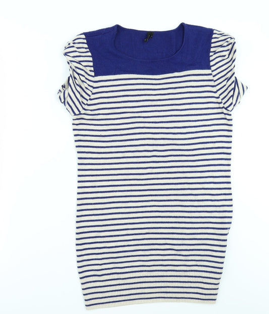 Topshop Womens Beige Striped  Pullover Jumper Size 12