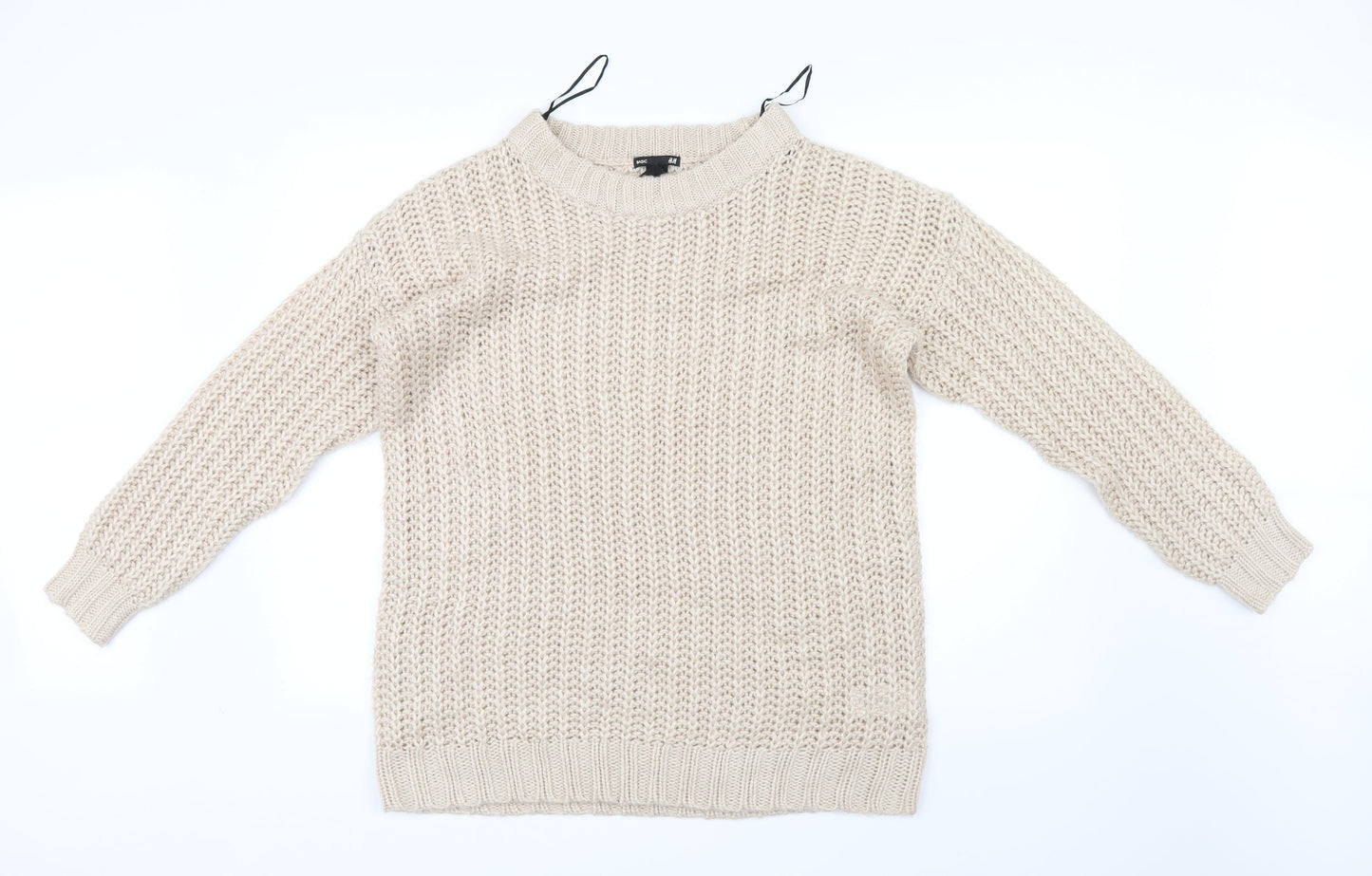 H&M Womens Ivory  Knit Pullover Jumper Size 6