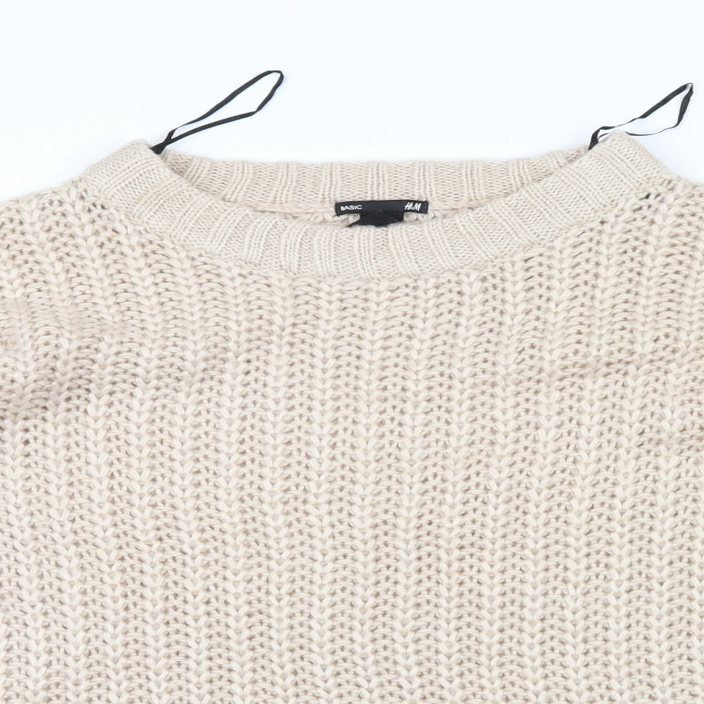 H&M Womens Ivory  Knit Pullover Jumper Size 6