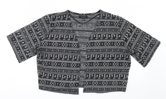Atmosphere Womens Black Geometric Knit Cardigan Jumper Size 18