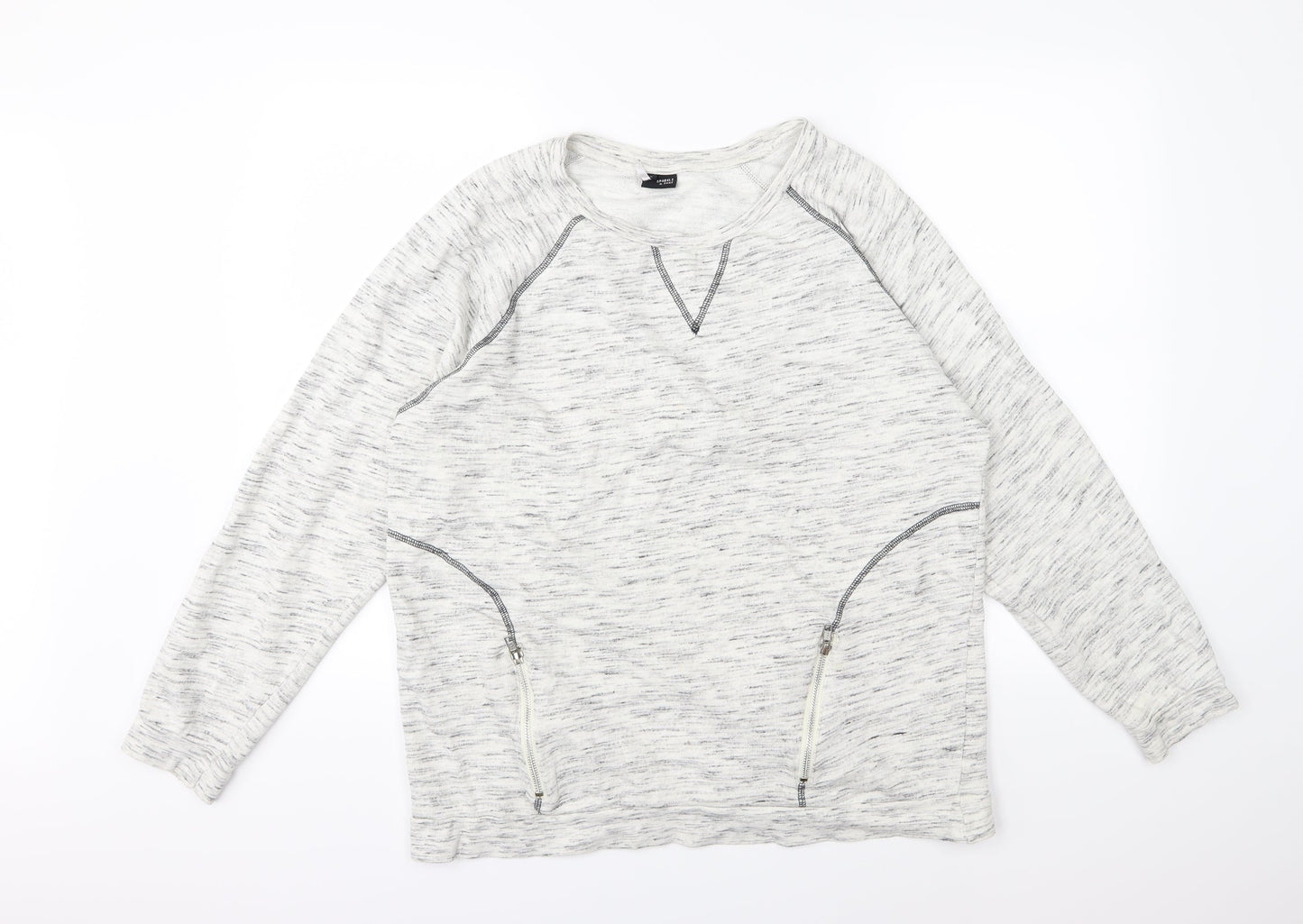 Sparkle & Fade Womens Ivory  Jersey Pullover Sweatshirt Size L