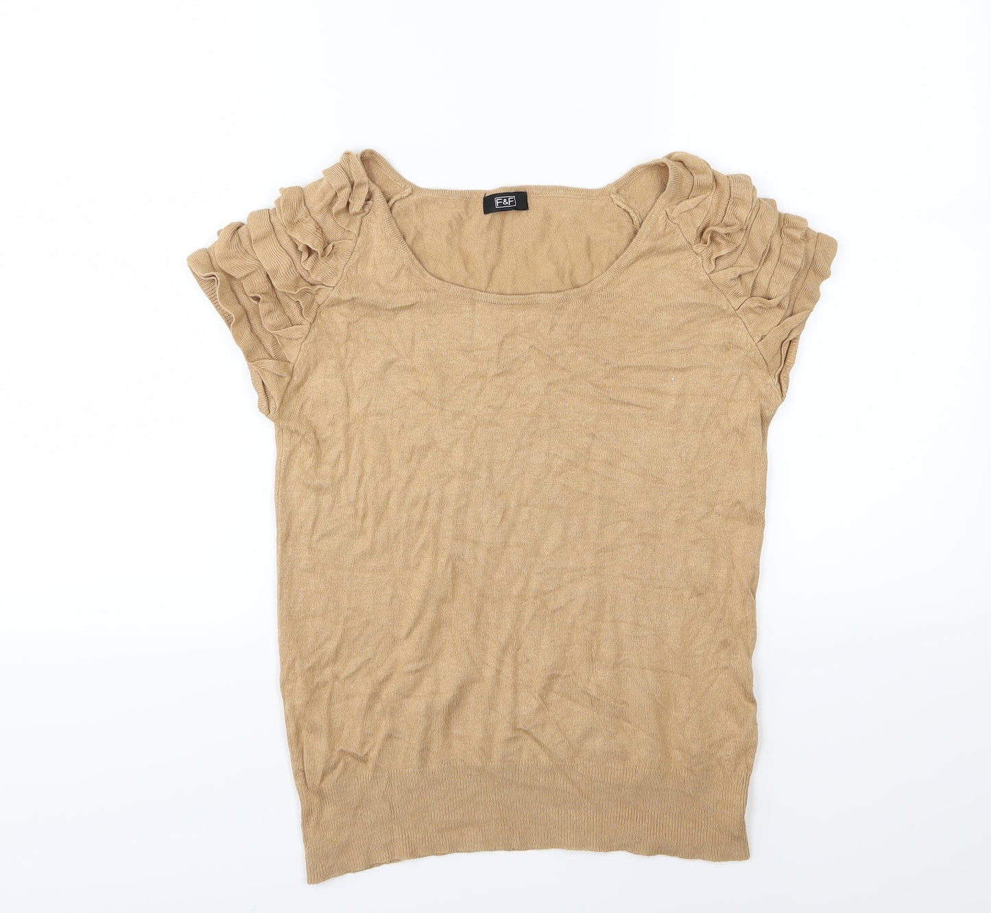 F&F Womens Brown  Knit Pullover Jumper Size 14