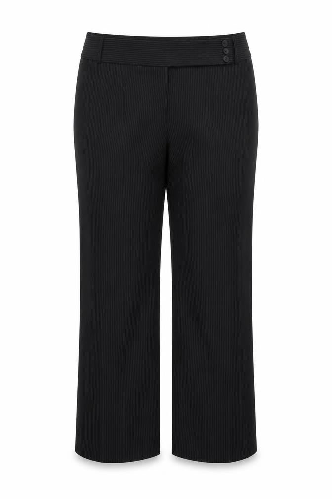 F&F Womens Black Striped Rayon Trousers  Size 20 L30 in - Short leg