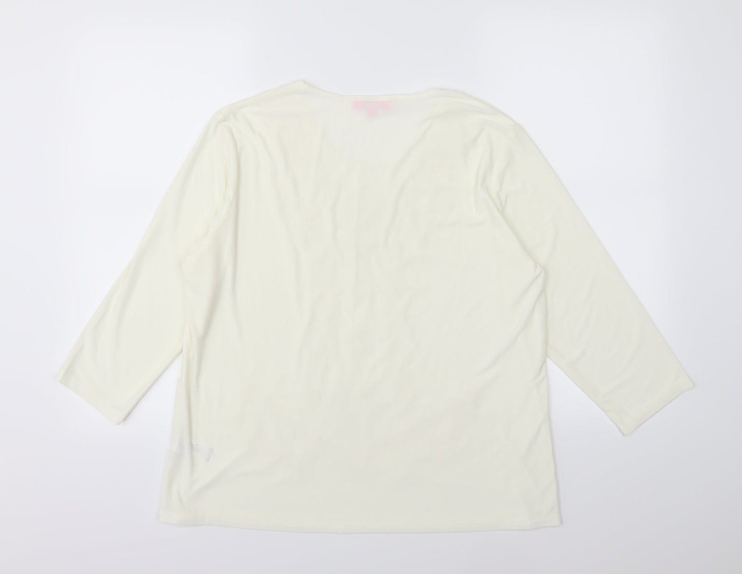 Julipa Womens Ivory   Basic Blouse Size 16  - Sequin