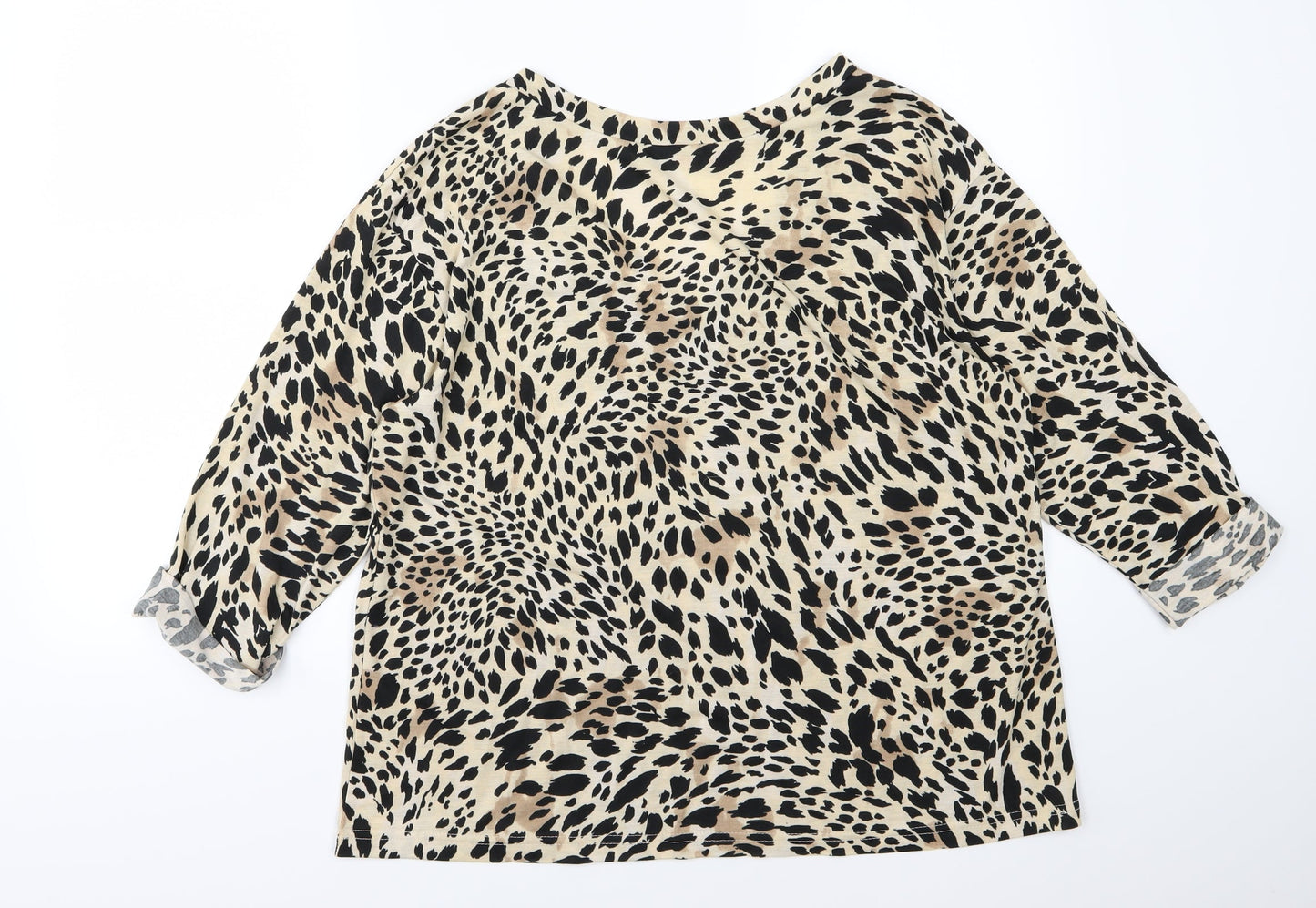 Supre Womens Brown Animal Print Jersey Basic T-Shirt Size S  - oversized