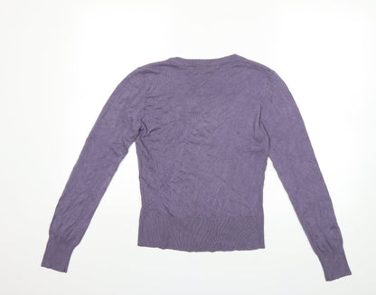 Preloved B YOUNG Womens Purple  Knit Pullover Jumper Size S - Back
