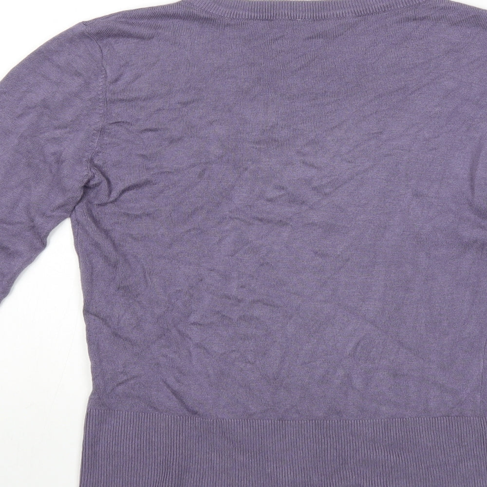 B YOUNG Womens Purple  Knit Pullover Jumper Size S
