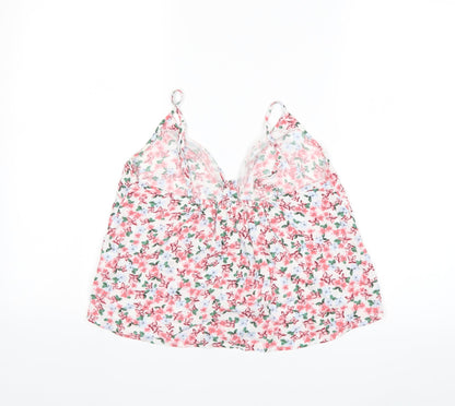 Pins & Needles Womens Pink Floral  Basic Tank Size S