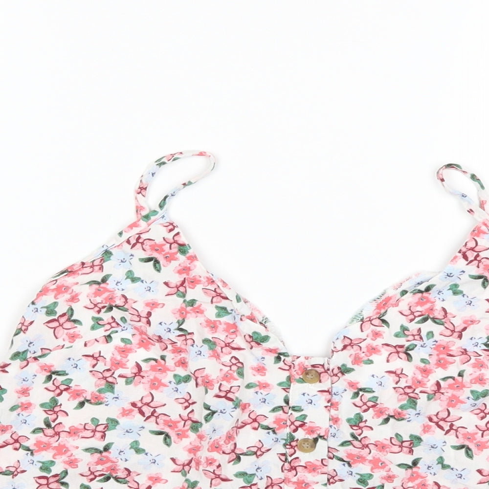 Pins & Needles Womens Pink Floral  Basic Tank Size S