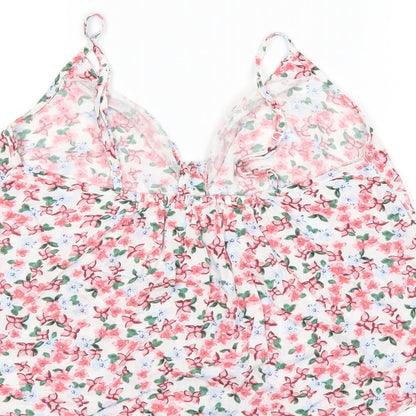 Pins & Needles Womens Pink Floral  Basic Tank Size S