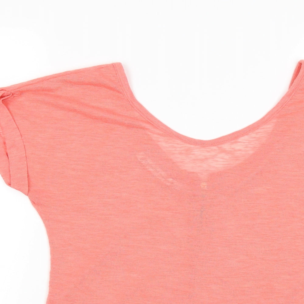 Stradivarius Womens Pink  Knit Basic T-Shirt Size M
