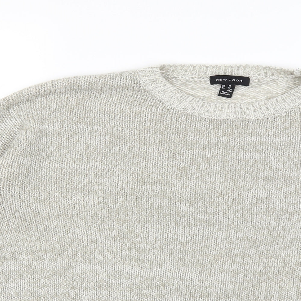 New Look Womens Grey  Knit Pullover Jumper Size M