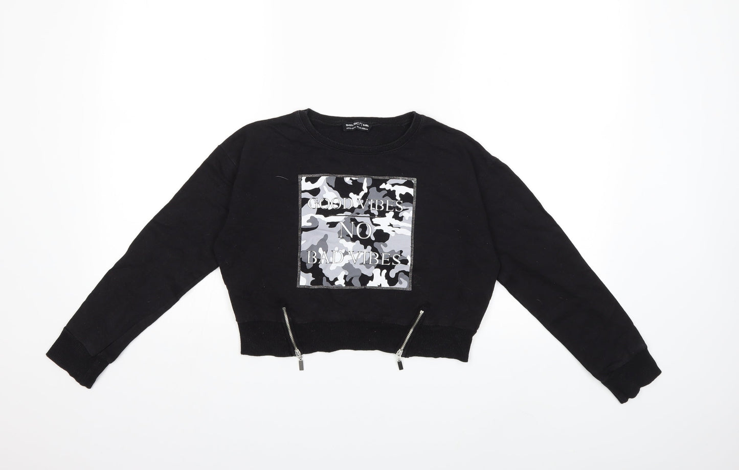 Select Girls Black   Pullover Sweatshirt Size 12 Years