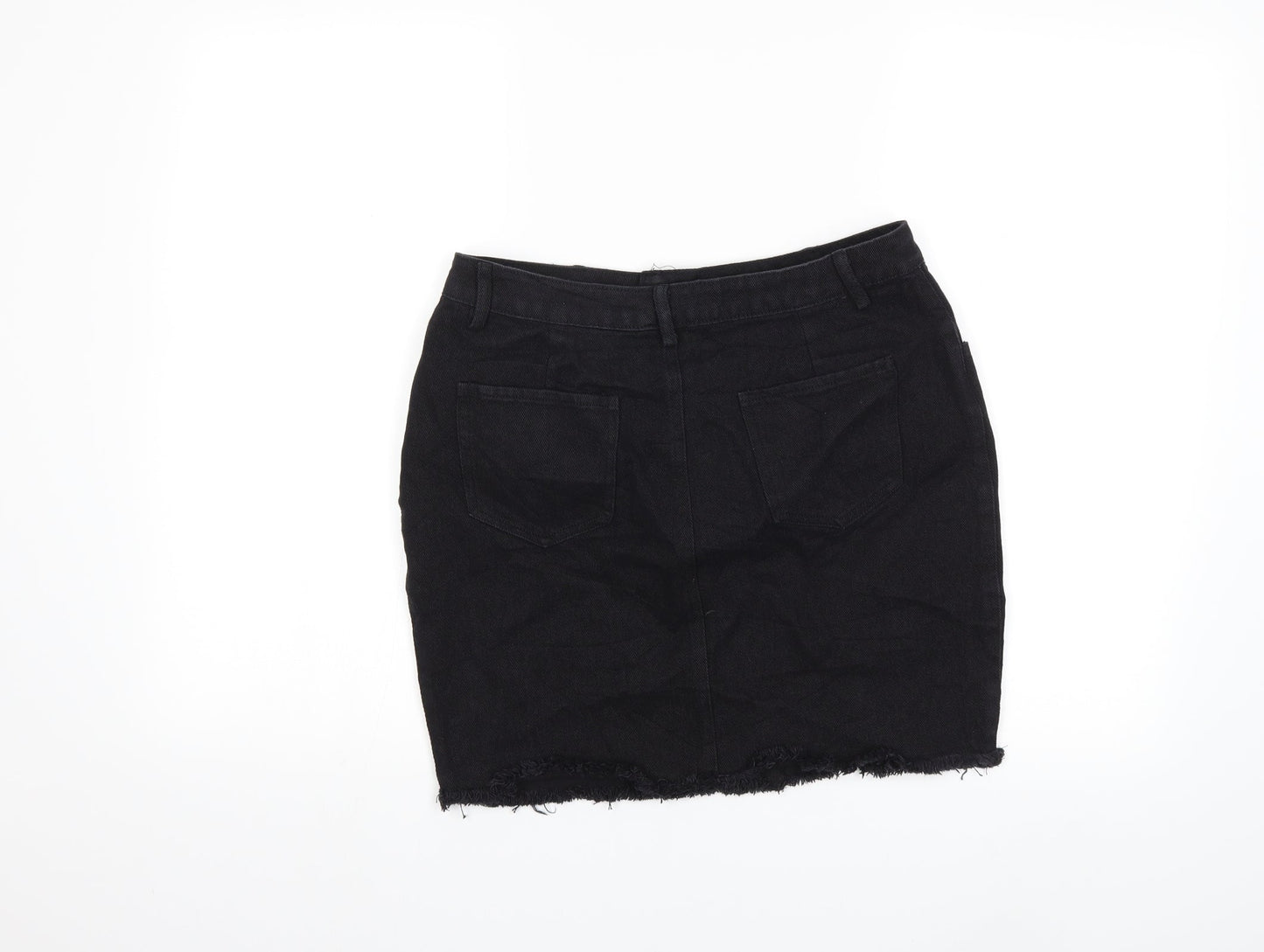 daphnea Womens Black  Denim Mini Skirt Size M