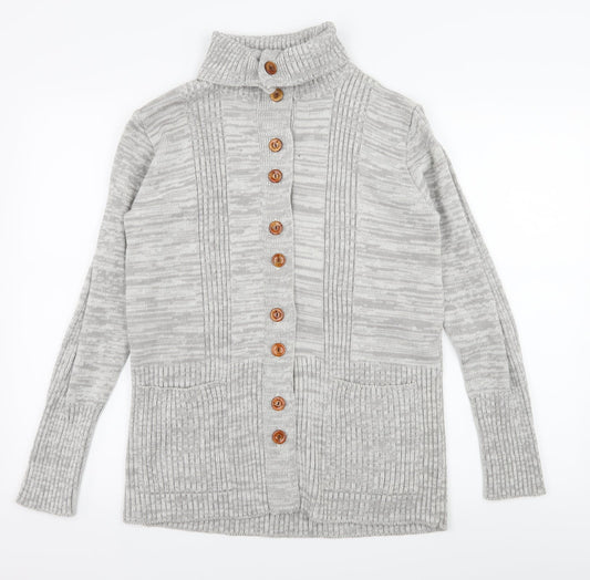 Selenacryl Womens Green Striped Knit Cardigan Jumper Size 12