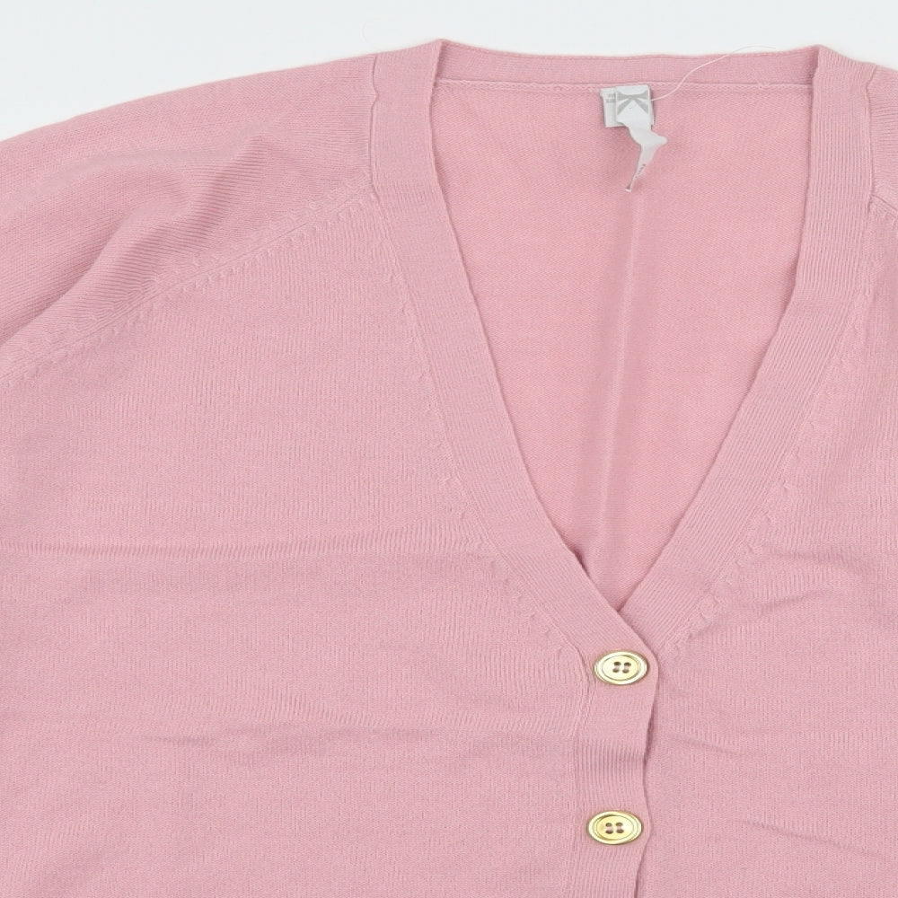 Note Womens Pink  Knit Cardigan Jumper Size 16