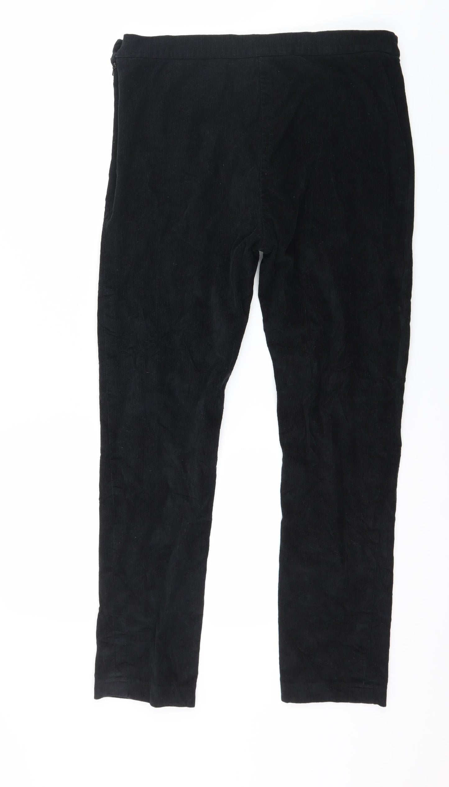 Preworn Womens Black  Corduroy Trousers  Size 34 in L28 in