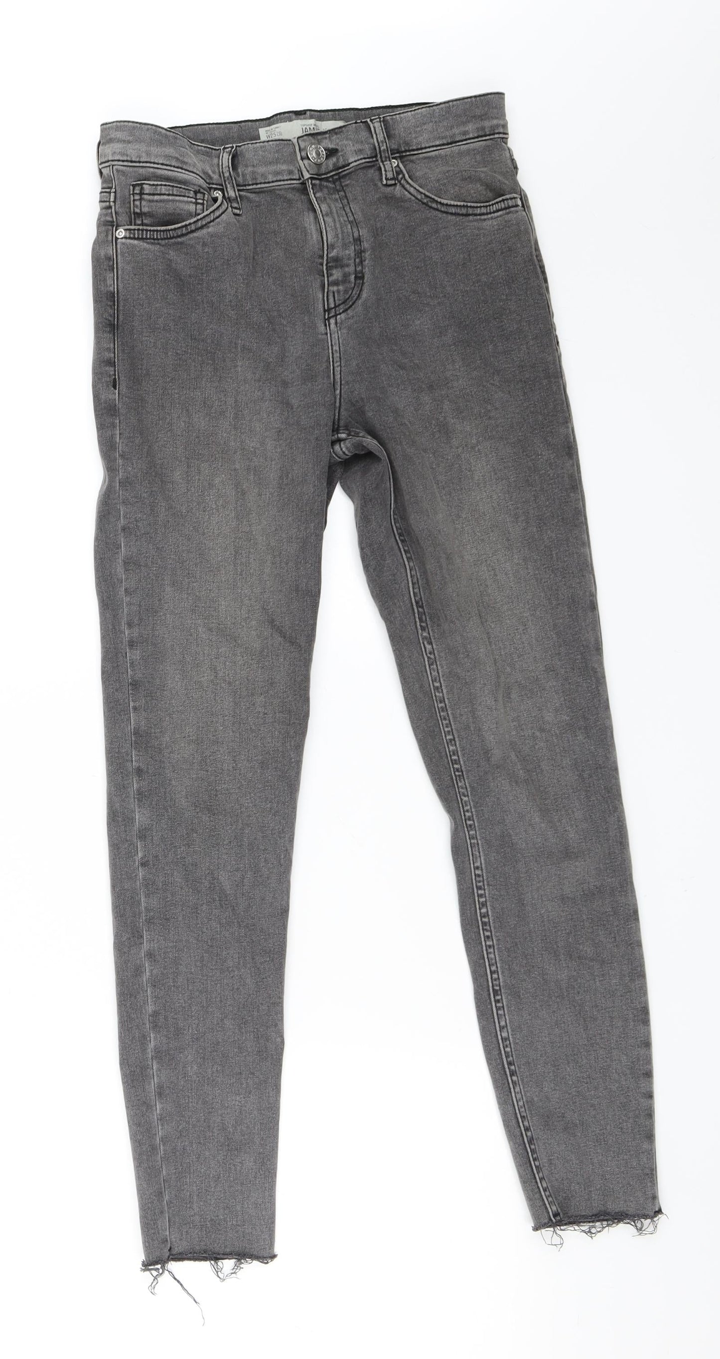 Topshop Womens Grey  Denim Skinny Jeans Size 25 in L30 in