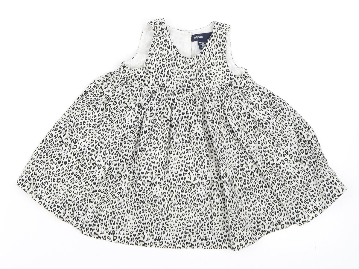 Gap Girls Beige Animal Print  Skater Dress  Size 3-6 Months  - Leopard print