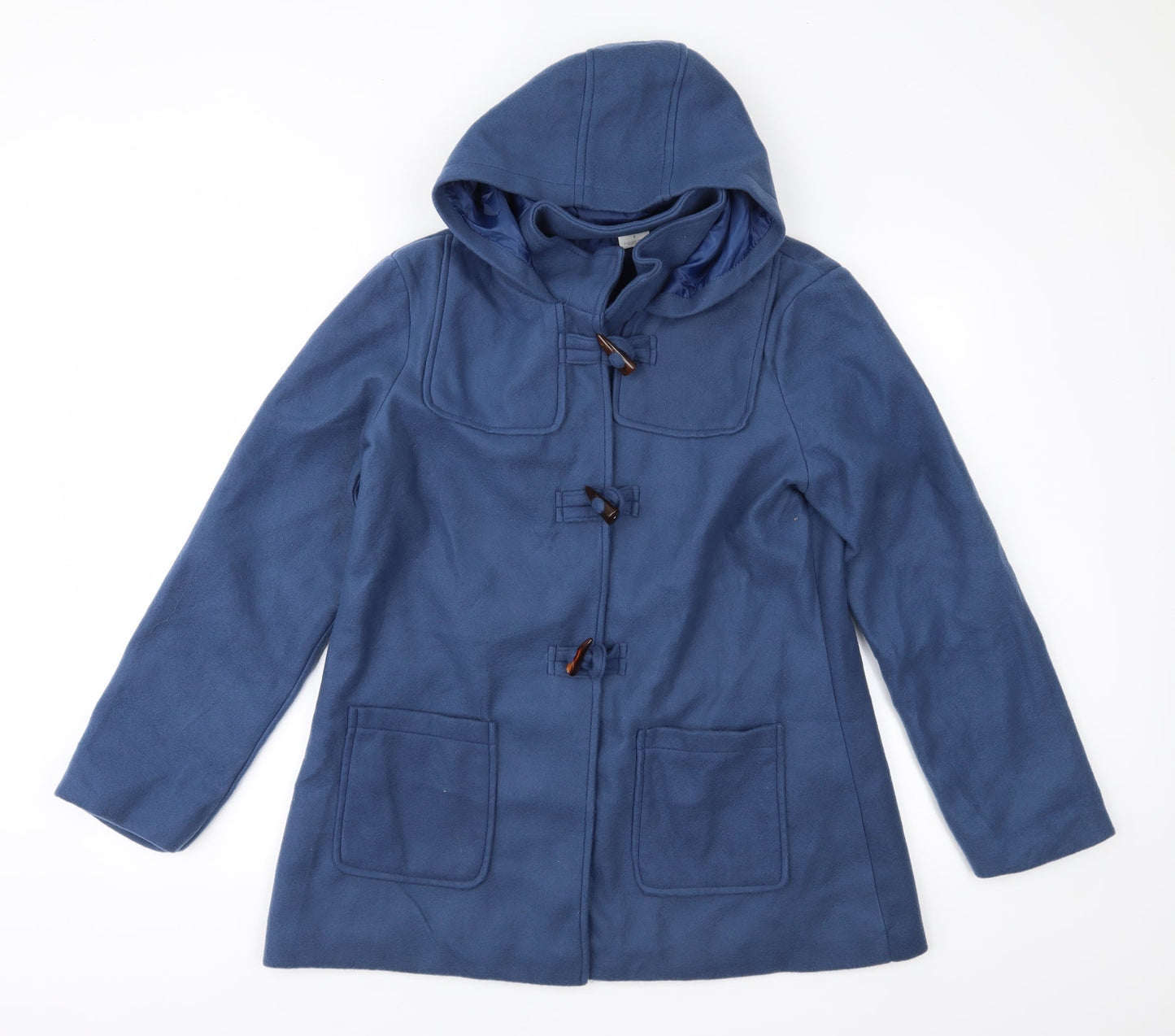 Anne De Lancay Womens Blue  Fleece Parka Coat Size S