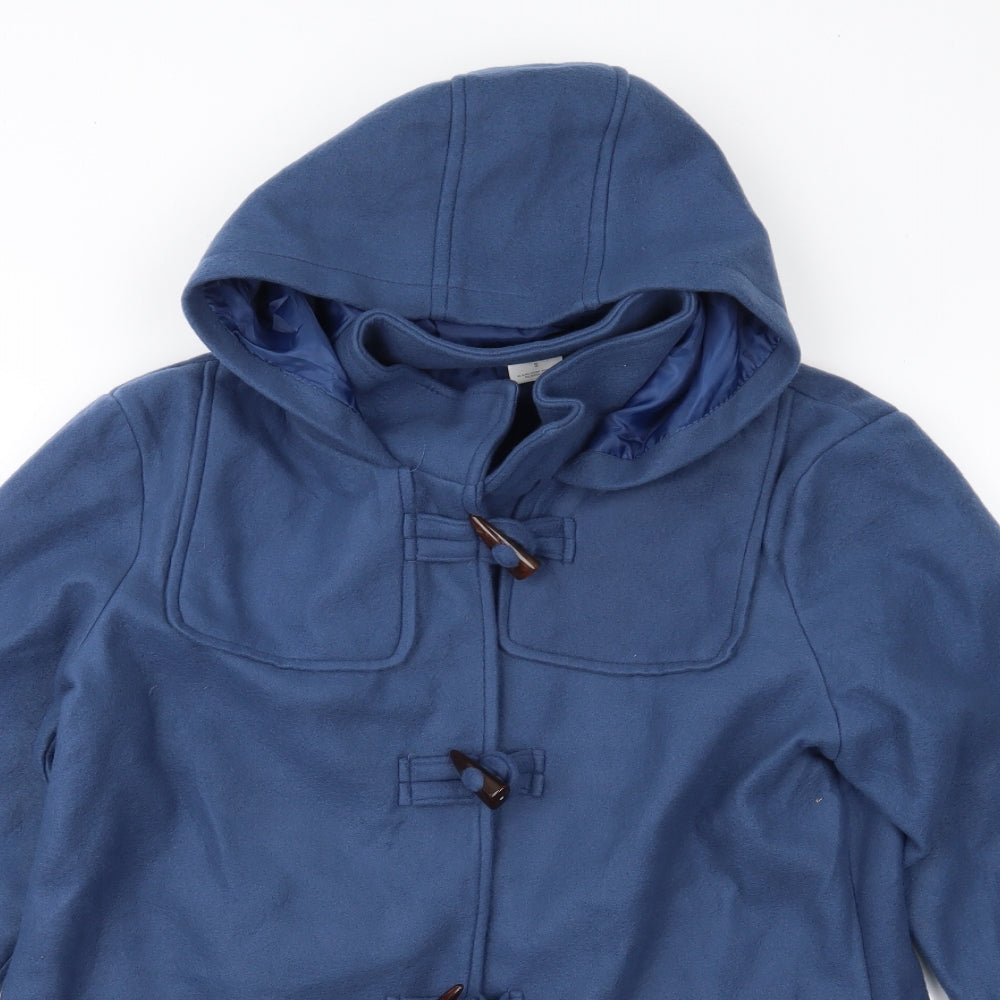 Anne De Lancay Womens Blue  Fleece Parka Coat Size S