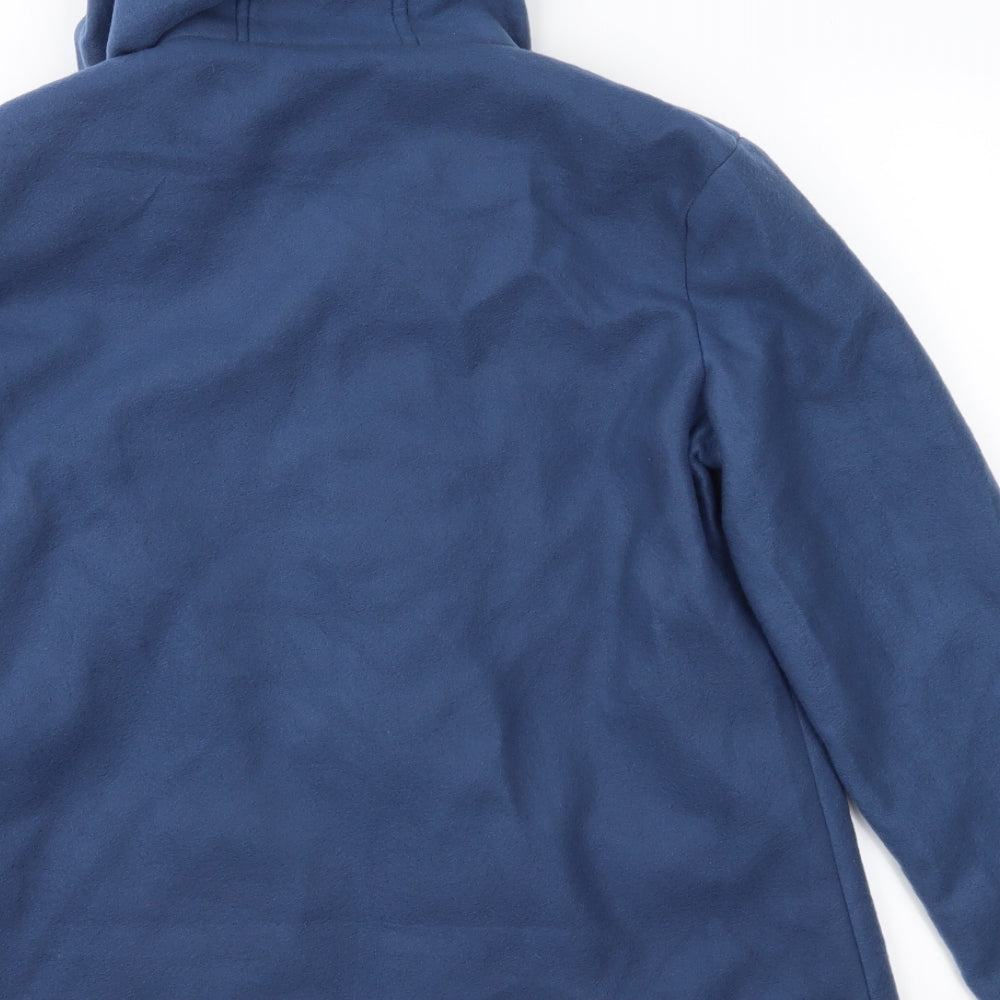 Anne De Lancay Womens Blue  Fleece Parka Coat Size S