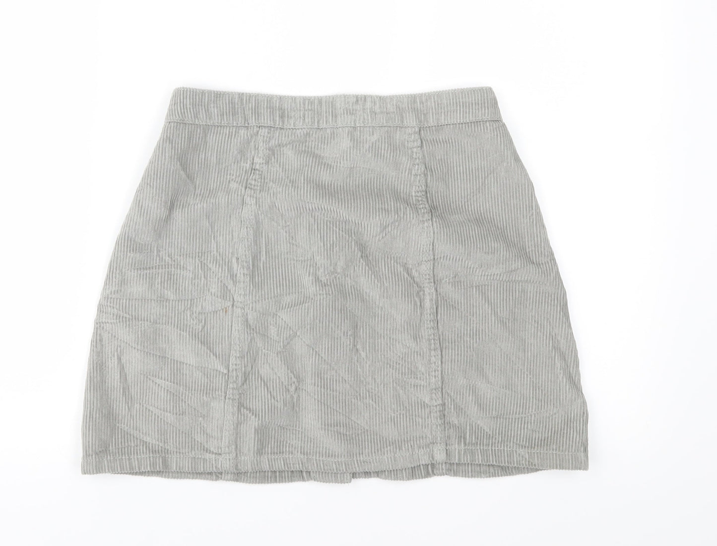 Denim & Co. Womens Green  Corduroy A-Line Skirt Size 8