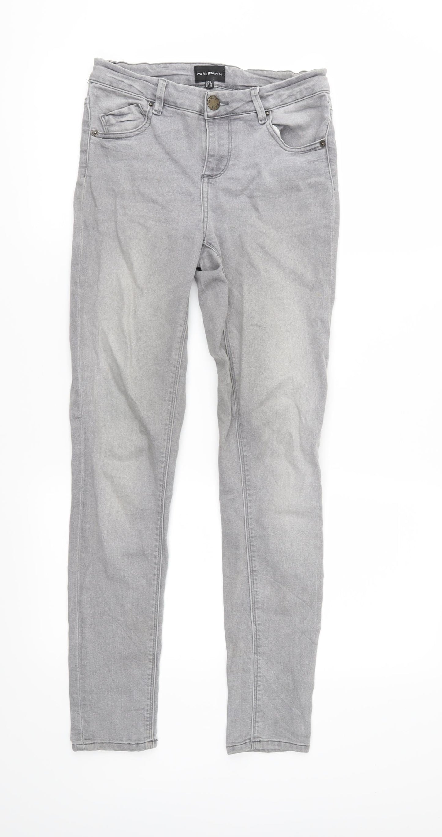Warehouse Womens Grey  Denim Skinny Jeans Size 8 L28 in