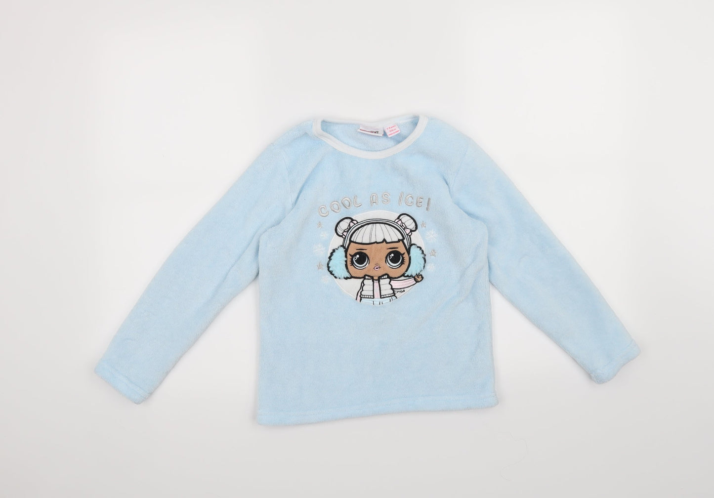 Primark Girls Blue Solid  Top Pyjama Top Size 7-8 Years