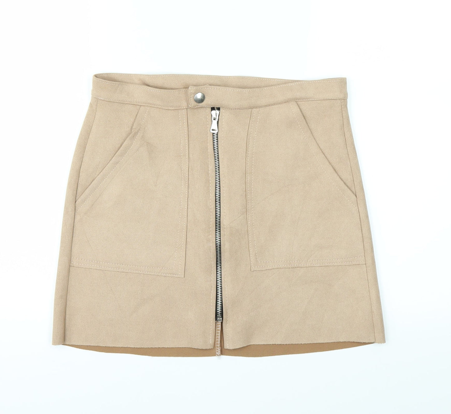Preworn Womens Beige   A-Line Skirt Size S