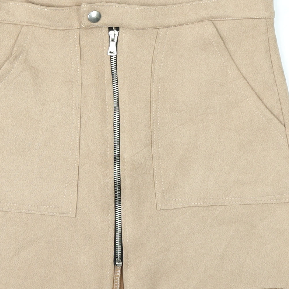 Preworn Womens Beige   A-Line Skirt Size S