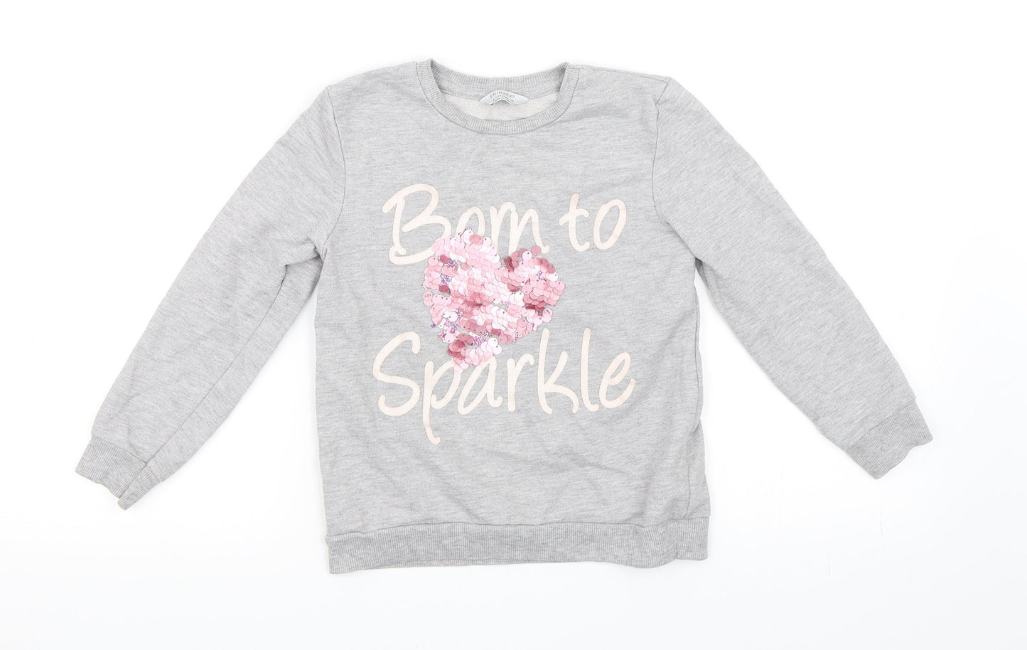 Primark Girls Grey   Pullover Sweatshirt Size 6-7 Years