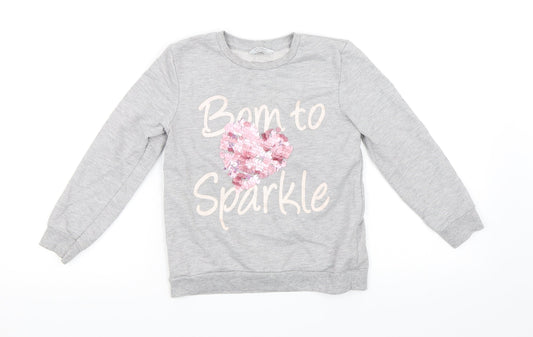 Primark Girls Grey   Pullover Sweatshirt Size 6-7 Years
