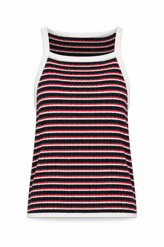 Divided Womens Multicoloured Striped  Basic Tank Size 8