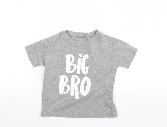 Preworn Boys Grey   Basic T-Shirt Size 2 Years