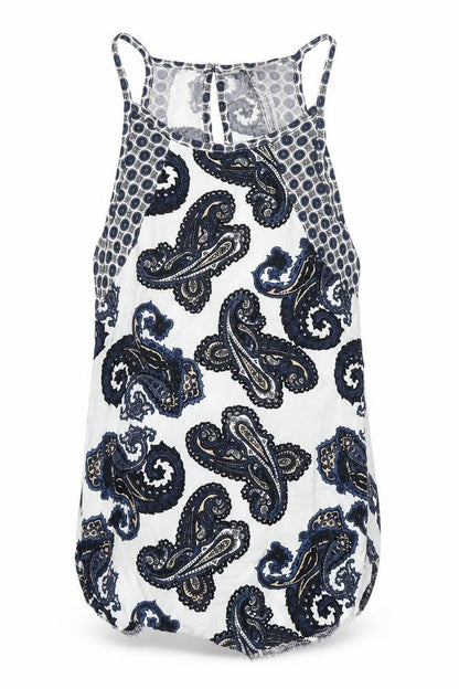 Dorothy Perkins Womens White Paisley  Basic Tank Size 6