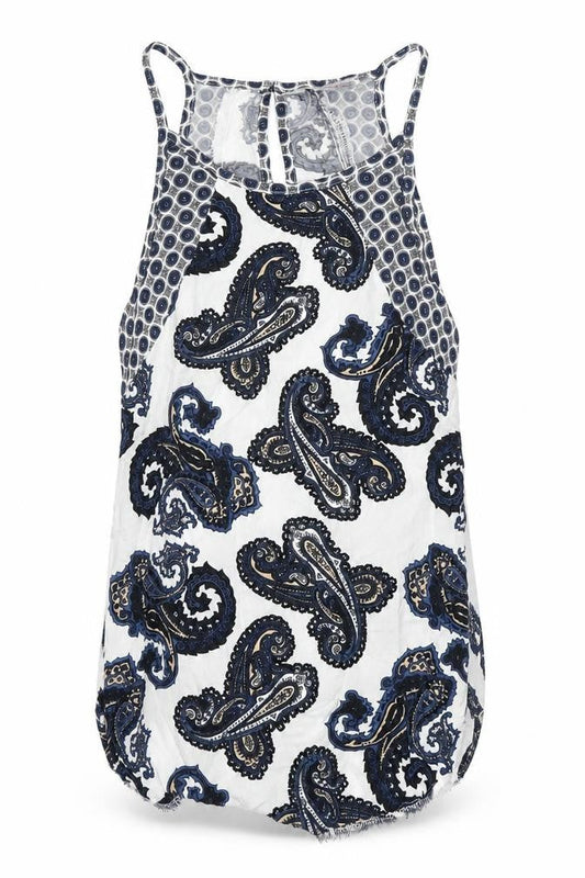 Dorothy Perkins Womens White Paisley  Basic Tank Size 6