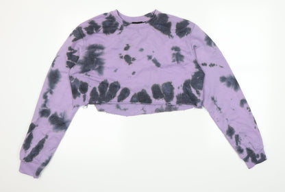 PRETTYLITTLETHING Womens Purple Polka Dot  Pullover Jumper Size 6