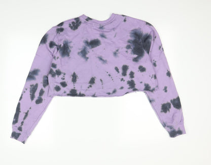 PRETTYLITTLETHING Womens Purple Polka Dot  Pullover Jumper Size 6