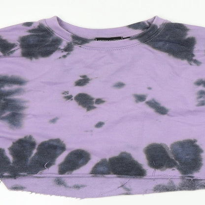 PRETTYLITTLETHING Womens Purple Polka Dot  Pullover Jumper Size 6