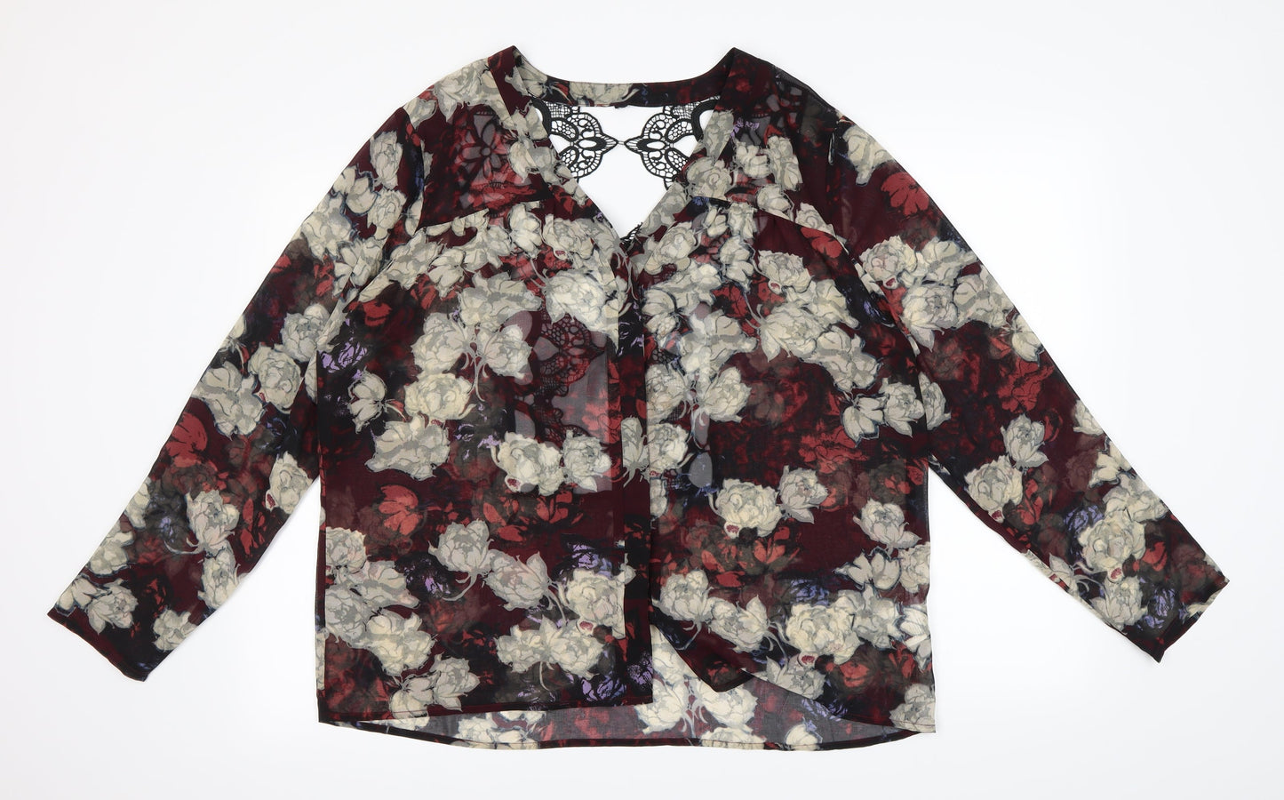 Preworn Womens Multicoloured Floral  Basic Button-Up Size XL