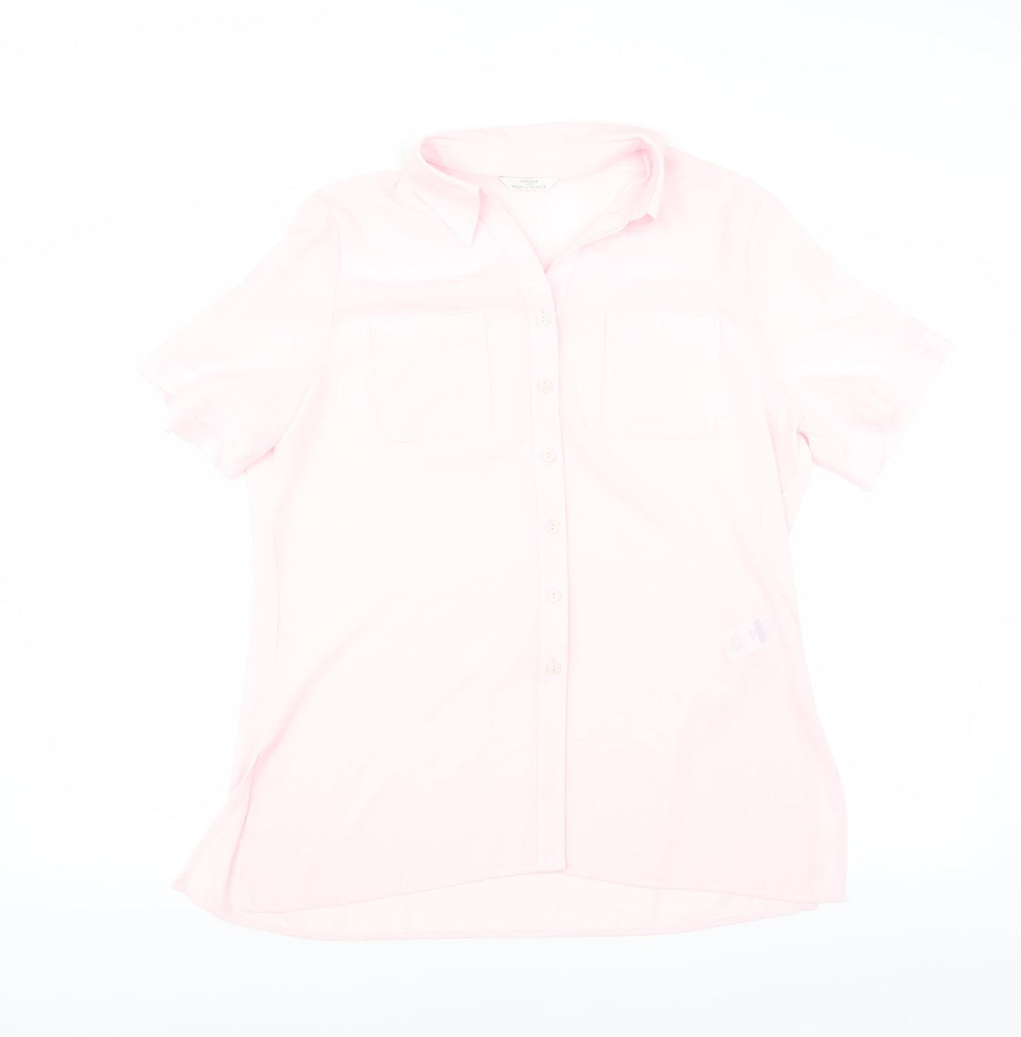 Marks and Spencer Womens Pink   Basic Button-Up Size 14