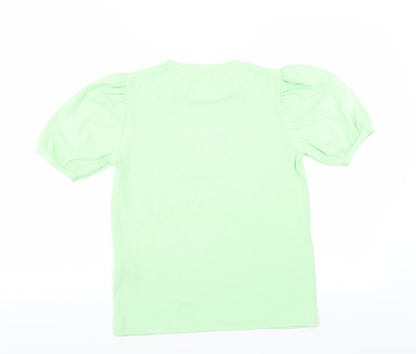 Pieces Womens Green   Basic T-Shirt Size XS