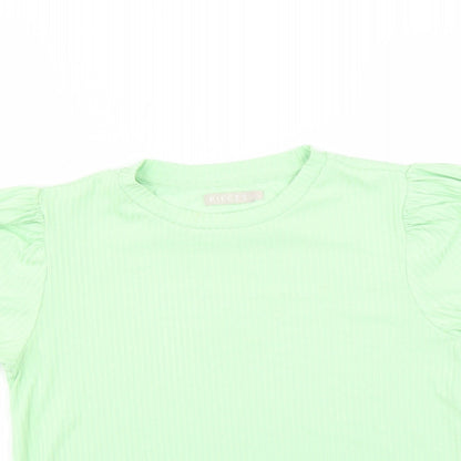 Pieces Womens Green   Basic T-Shirt Size XS